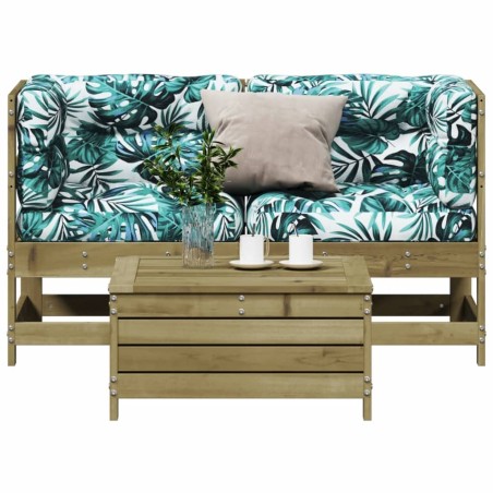 Salon de jardin 3 pcs avec coussins bois de pin imprégné 510279510279