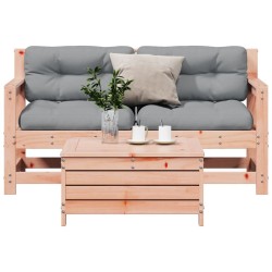 Salon de jardin 3 pcs avec coussins bois massif douglas 510280510280