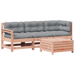 Salon de jardin 4 pcs avec coussins bois massif douglas 510281510281