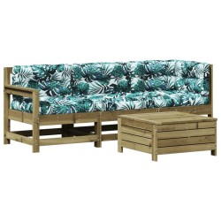 Salon de jardin 4 pcs avec coussins bois de pin imprégné 510282510282