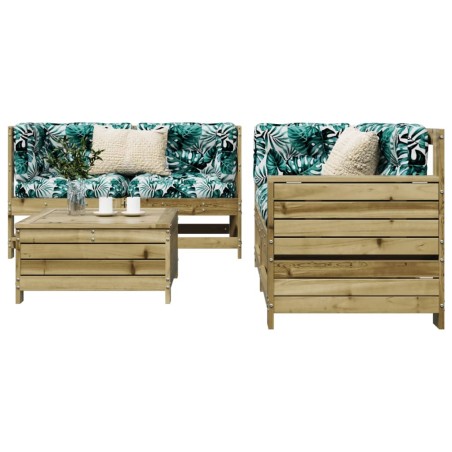 Salon de jardin 5 pcs bois de pin imprégné 510287510287