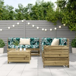 Salon de jardin 5 pcs bois de pin imprégné 510287510287
