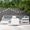 Salon de jardin 7 pcs blanc bois de pin massif 510293510293