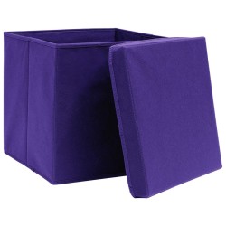 Boîtes de rangement avec couvercles 4 pcs 28x28x28 cm Violet 510294510294