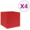 Boîtes de rangement 4 pcs Tissu intissé 28x28x28 cm Rouge 510295510295