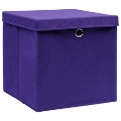 Boîtes de rangement avec couvercles 10 pcs 28x28x28 cm Violet 510299510299
