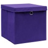 Boîtes de rangement avec couvercles 10 pcs 28x28x28 cm Violet 510299510299