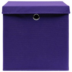 Boîtes de rangement avec couvercles 10 pcs 28x28x28 cm Violet 510299510299