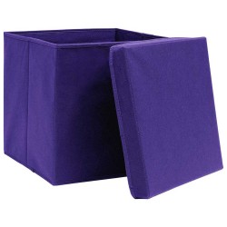 Boîtes de rangement avec couvercles 10 pcs 28x28x28 cm Violet 510299510299