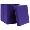 Boîtes de rangement avec couvercles 10 pcs 28x28x28 cm Violet 510299510299