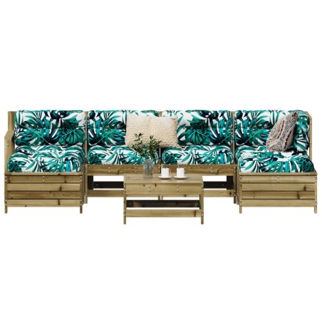 Salon de jardin 7 pcs bois de pin imprégné 510309510309
