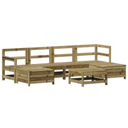 Salon de jardin 7 pcs bois de pin imprégné 510309510309