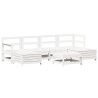 Salon de jardin 7 pcs blanc bois de pin massif 510313510313