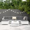 Salon de jardin 7 pcs blanc bois de pin massif 510313510313