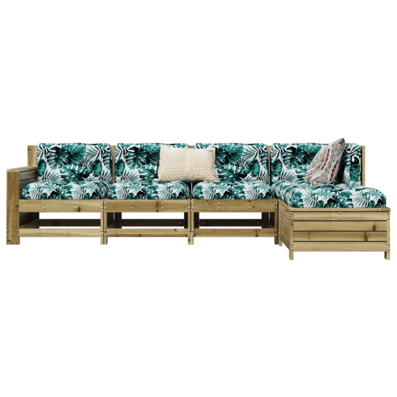 Salon de jardin 5 pcs bois de pin imprégné 510319510319