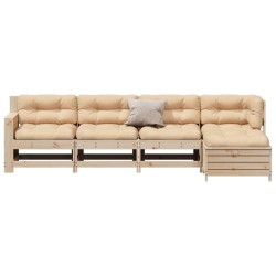 Salon de jardin 5 pcs avec coussins Bois de pin massif 510320510320