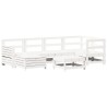 Salon de jardin 7 pcs blanc bois de pin massif 510326510326