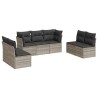Salon de jardin avec coussins 7 pcs gris clair résine tressée 510334510334