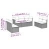Salon de jardin avec coussins 7 pcs gris clair résine tressée 510334510334