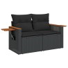 Salon de jardin 6 pcs avec coussins noir résine tressée 510335510335