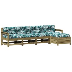 Salon de jardin 5 pcs avec coussins bois de pin imprégné 510339510339
