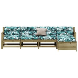 Salon de jardin 5 pcs avec coussins bois de pin imprégné 510339510339