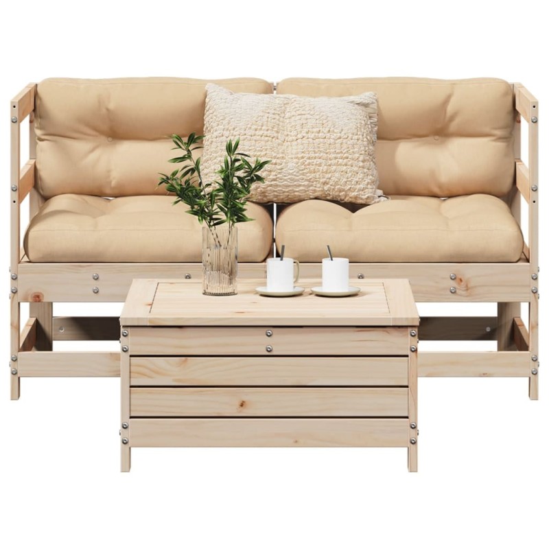 Salon de jardin 3 pcs bois de pin massif 510343510343