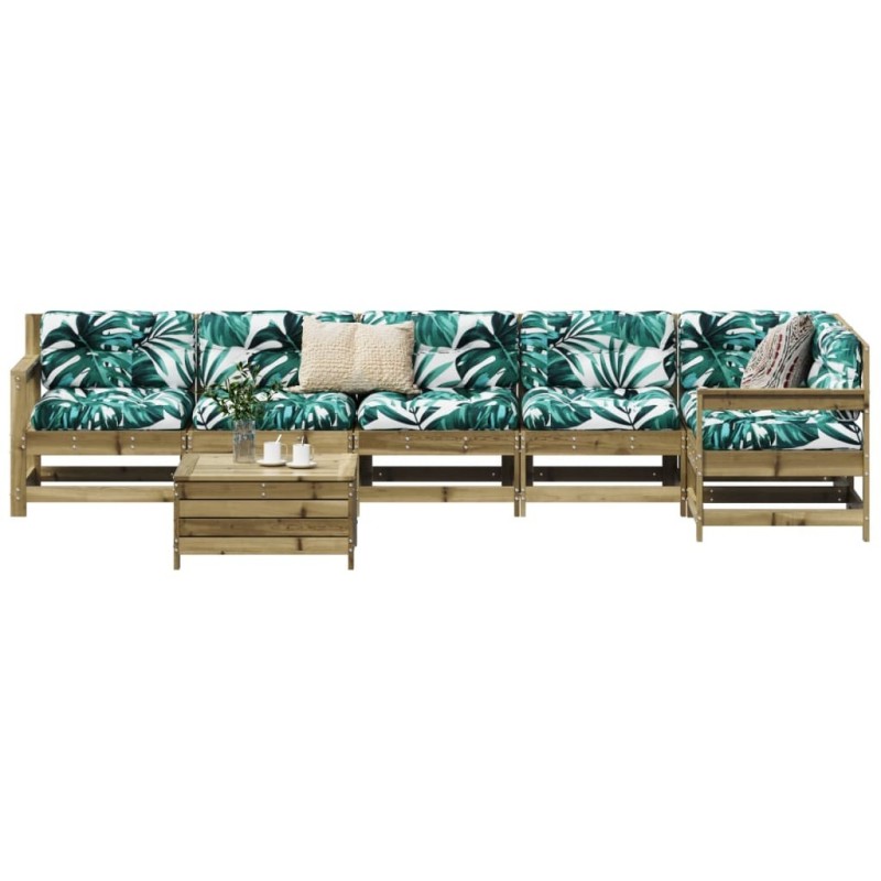 Salon de jardin 7 pcs bois de pin imprégné 510344510344