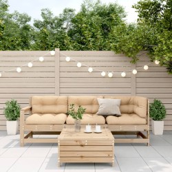 Salon de jardin 4 pcs avec coussins Bois de pin massif 510346510346