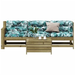 Salon de jardin 4 pcs avec coussins bois de pin imprégné 510349510349