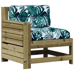 Salon de jardin 4 pcs avec coussins bois de pin imprégné 510349510349