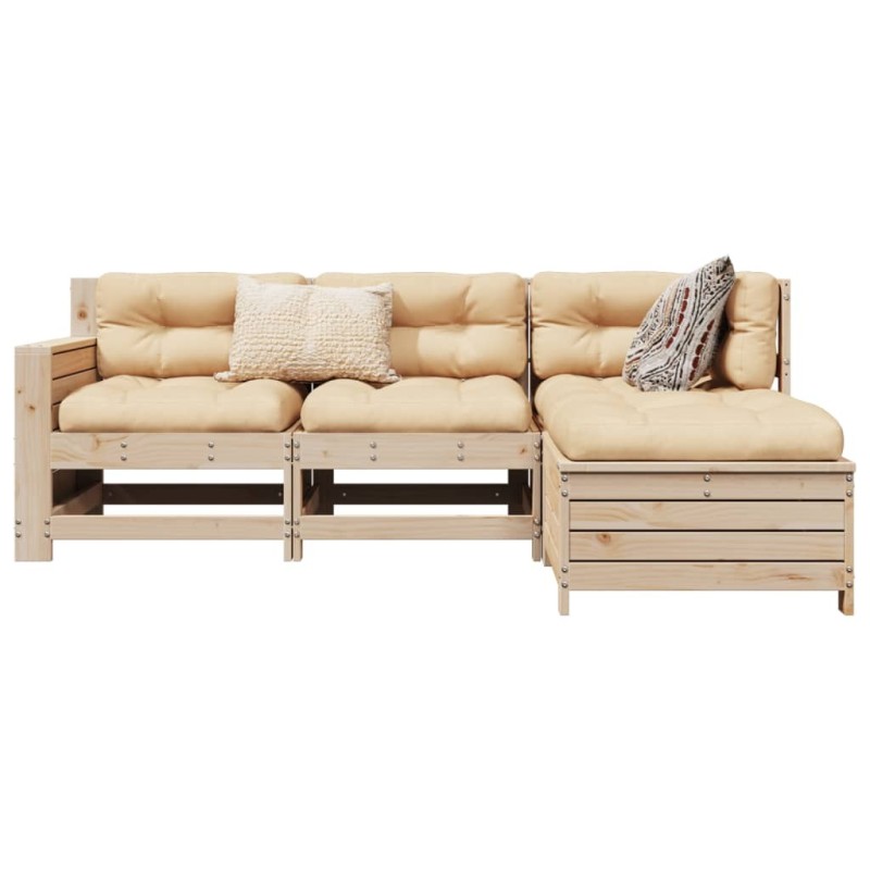 Salon de jardin 4 pcs bois massif de pin 510352510352