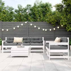 Salon de jardin 6 pcs blanc bois de pin massif 510353510353