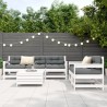Salon de jardin 6 pcs blanc bois de pin massif 510353510353