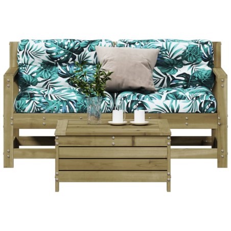 Salon de jardin 3 pcs avec coussins bois de pin imprégné 510354510354
