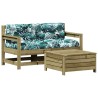 Salon de jardin 3 pcs avec coussins bois de pin imprégné 510354510354
