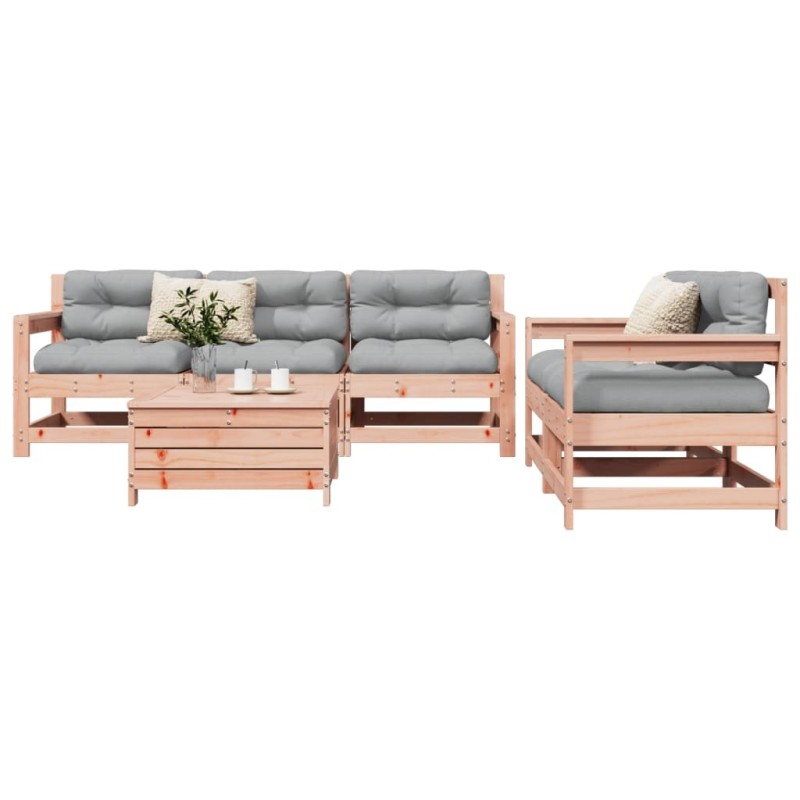 Salon de jardin 6 pcs bois massif sapin de douglas 510355510355