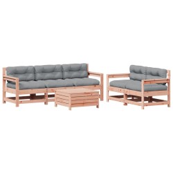 Salon de jardin 6 pcs avec coussins bois massif Douglas 510356510356