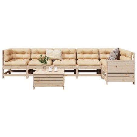 Salon de jardin 7 pcs bois de pin massif 510357510357