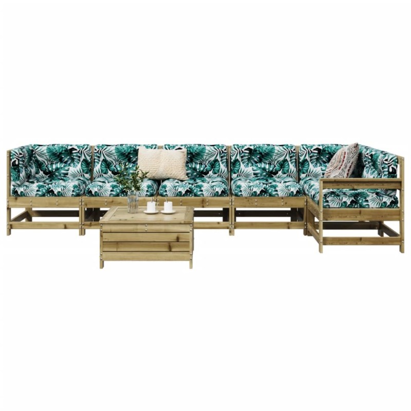 Salon de jardin 7 pcs bois de pin imprégné 510363510363