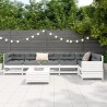 Salon de jardin 7 pcs blanc bois de pin massif 510364510364