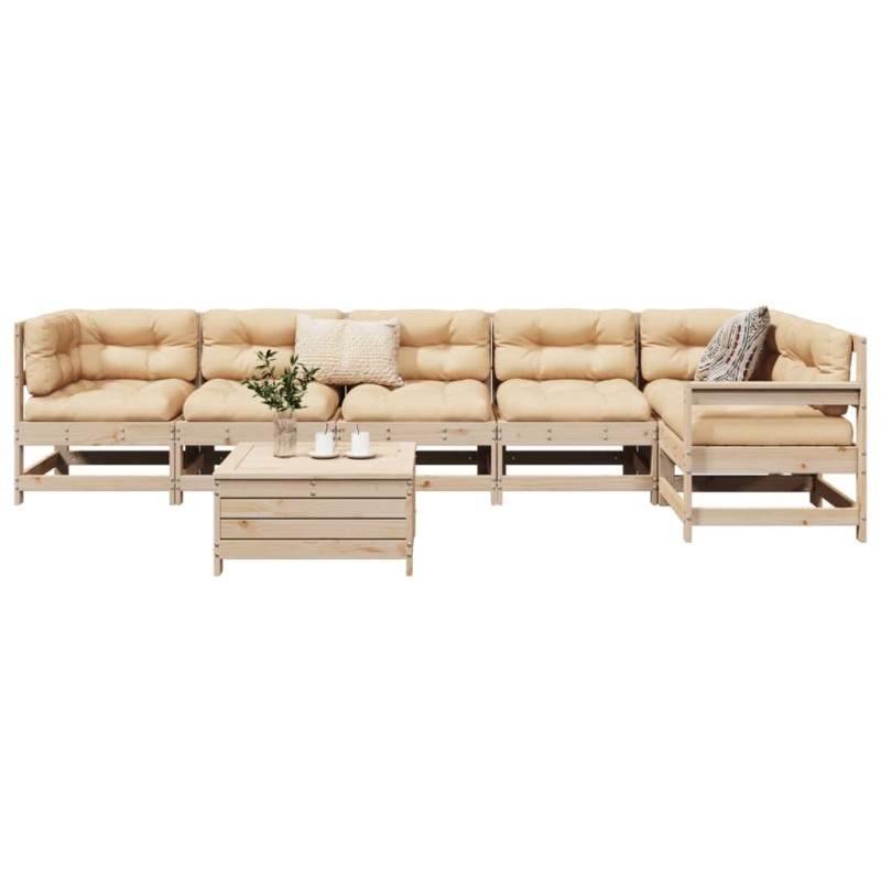 Salon de jardin 7 pcs bois de pin massif 510366510366