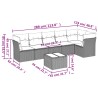 Salon de jardin 7 pcs avec coussins noir résine tressée 510373510373