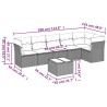 Salon de jardin avec coussins 7 pcs gris clair résine tressée 510374510374