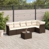 Salon de jardin avec coussins 7 pcs marron résine tressée 510375510375