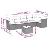 Salon de jardin avec coussins 7 pcs marron résine tressée 510375510375