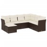 Salon de jardin avec coussins 7 pcs marron résine tressée 510377510377