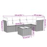 Salon de jardin 6 pcs avec coussins gris clair résine tressée 510378510378