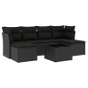 Salon de jardin 7 pcs avec coussins noir résine tressée 510380510380