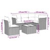 Salon de jardin 6 pcs avec coussins gris clair résine tressée 510382510382